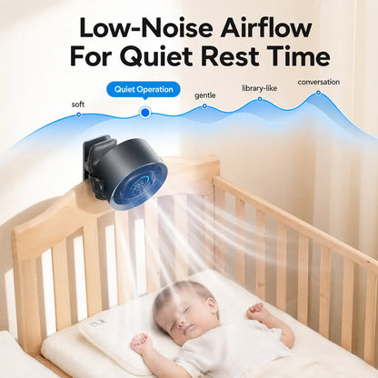 Rechargeable Clip on Fan, 100-Speed Portable Fan with LED Display, USB-C Battery Operated Desk Fan, 360° Rotating for Stroller, Camping, Car Waist Cooling Cool Hill